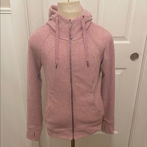 Lululemon Full Zip Scuba Hoodie Plush Heathered Pink Taupe (2022 Release) Size 8
